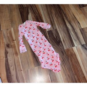 Pink Cherry Print Baby Onesie